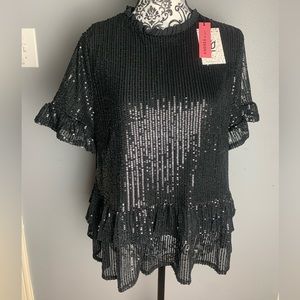 Andree by unit Black sequined top Large